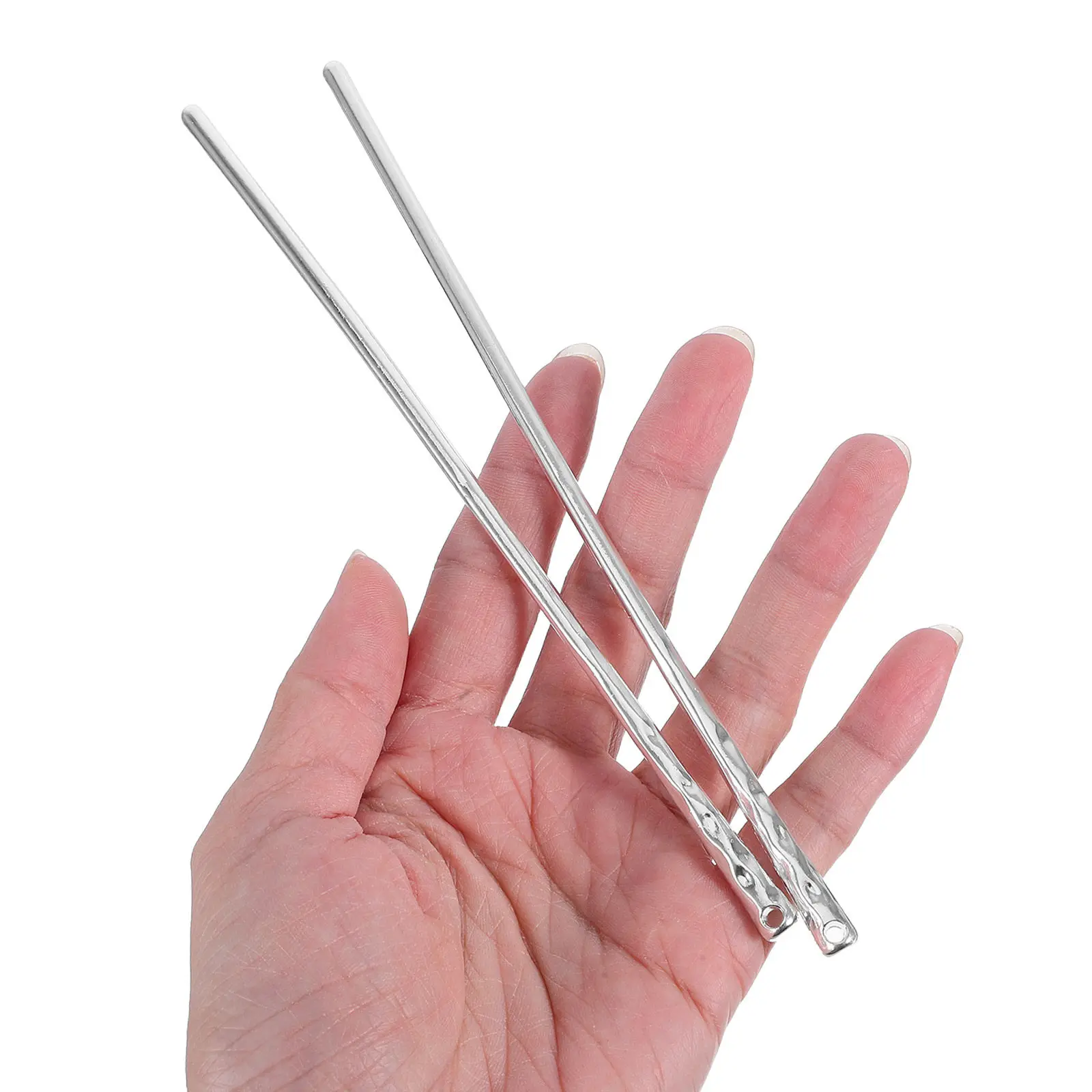 2Pcs Chinese Hair Sticks Minimalist Metal Hairpin for Buns Chignon Decorative Hair Styling Accessories Slap-Up Handmade Hairpin