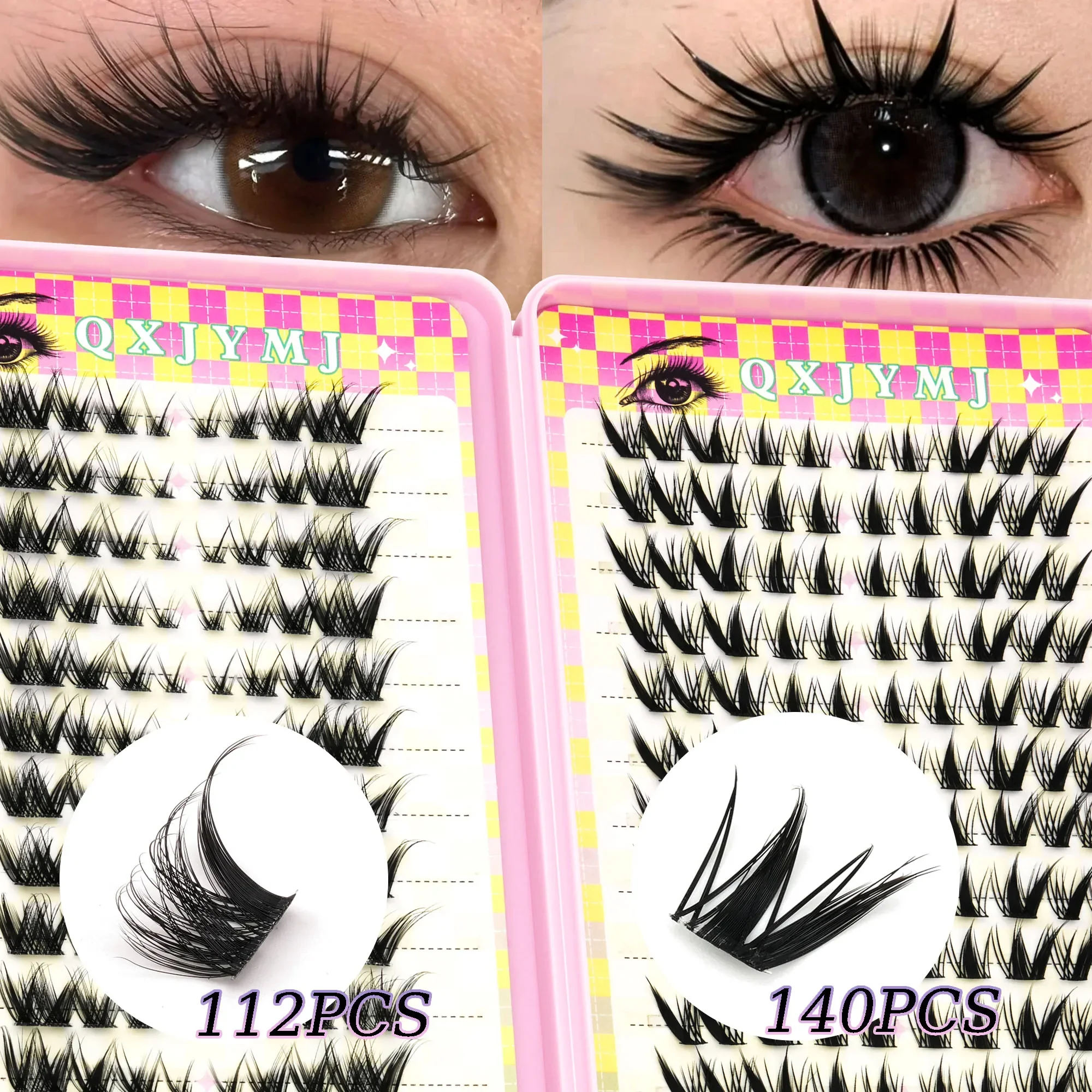 Spiky Lash Clusters DIY Individual Faux Mink False Eyelashes Multi-Style Reusable Large Storage Box Women Home Makeup