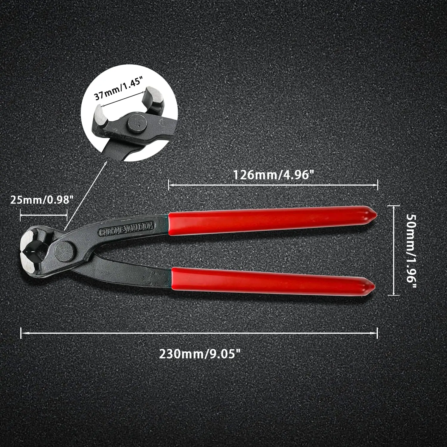 9 inch Ear Clamp Pliers Chrome Vanadium Steel Crimper Tool Nail Remover Pincer Crimper Tool for Pipe Hose Clamps