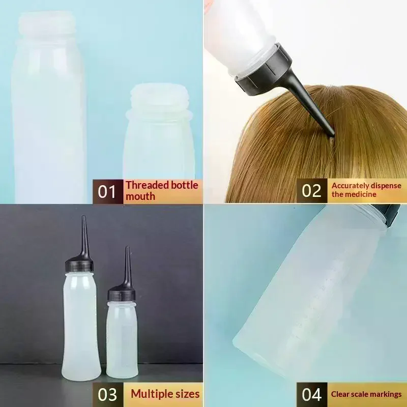 /Kuz/2Pcs/Set 240ml 120ml Plastic Hair Oil Applicator Bottle Scale For Salon And Home Use Pointed Tip For Precision Application