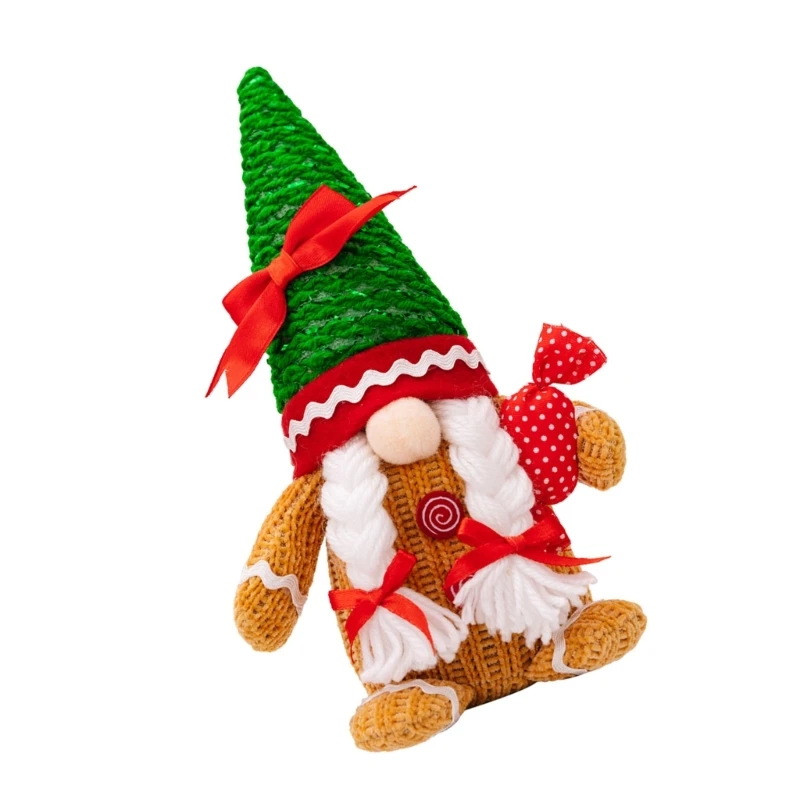 Bộ sưu tập đồ trang trí Giáng sinh Gingerbreads Man Gnomes Đồ trang trí ngày lễ A0KC