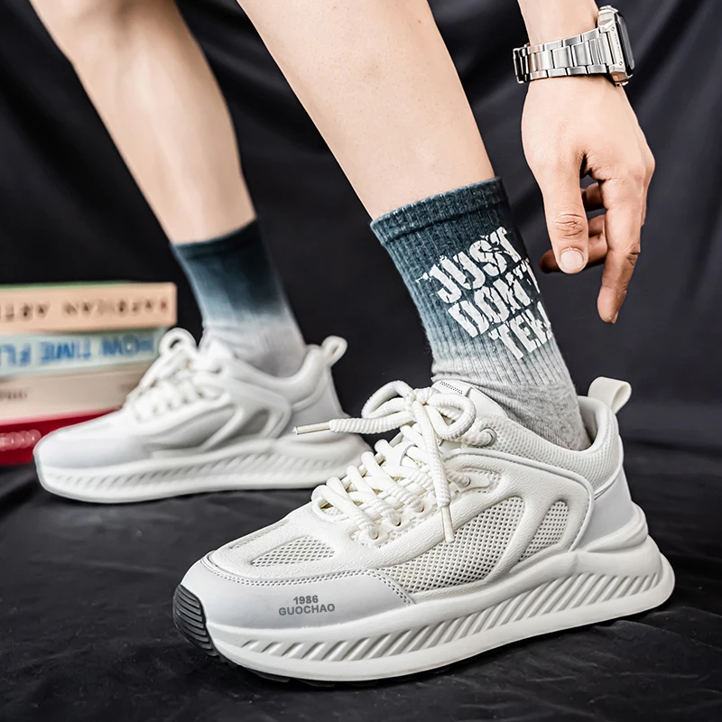 Men's Breathable Running Shoes 2026 New Style Hollow out Mesh Casual Versatile Youth Heightening Sports Trendy Footwear - view 6
