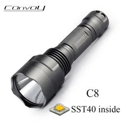 Convoy C8 with SST40 Led Flashligh High Powerful Fishing Lamp 18650 Tactical Latarka Camping Work Light