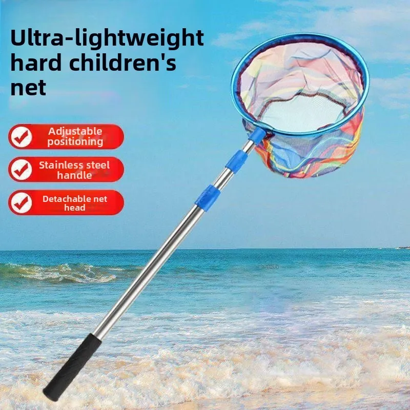 

Sturdy Outdoor Fishing Net Kids Catching Super Hard Fish Lasso Net Camping Travel Gear Stainless Steel Mesh