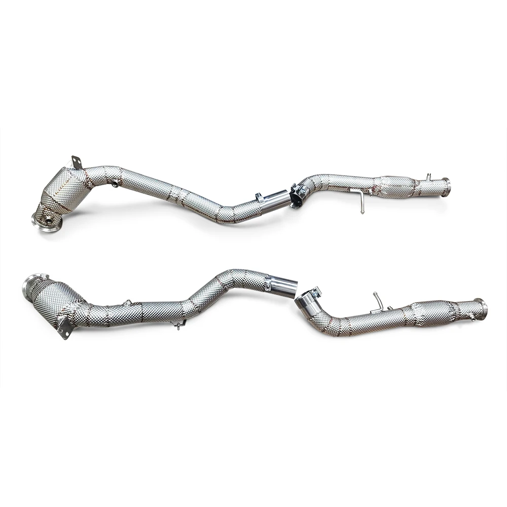 

wholesale downpipe for Mercedes Benz G63 AMG 2020-2023 High flow intercepted exhaust pipe Front pipe with or without catalys