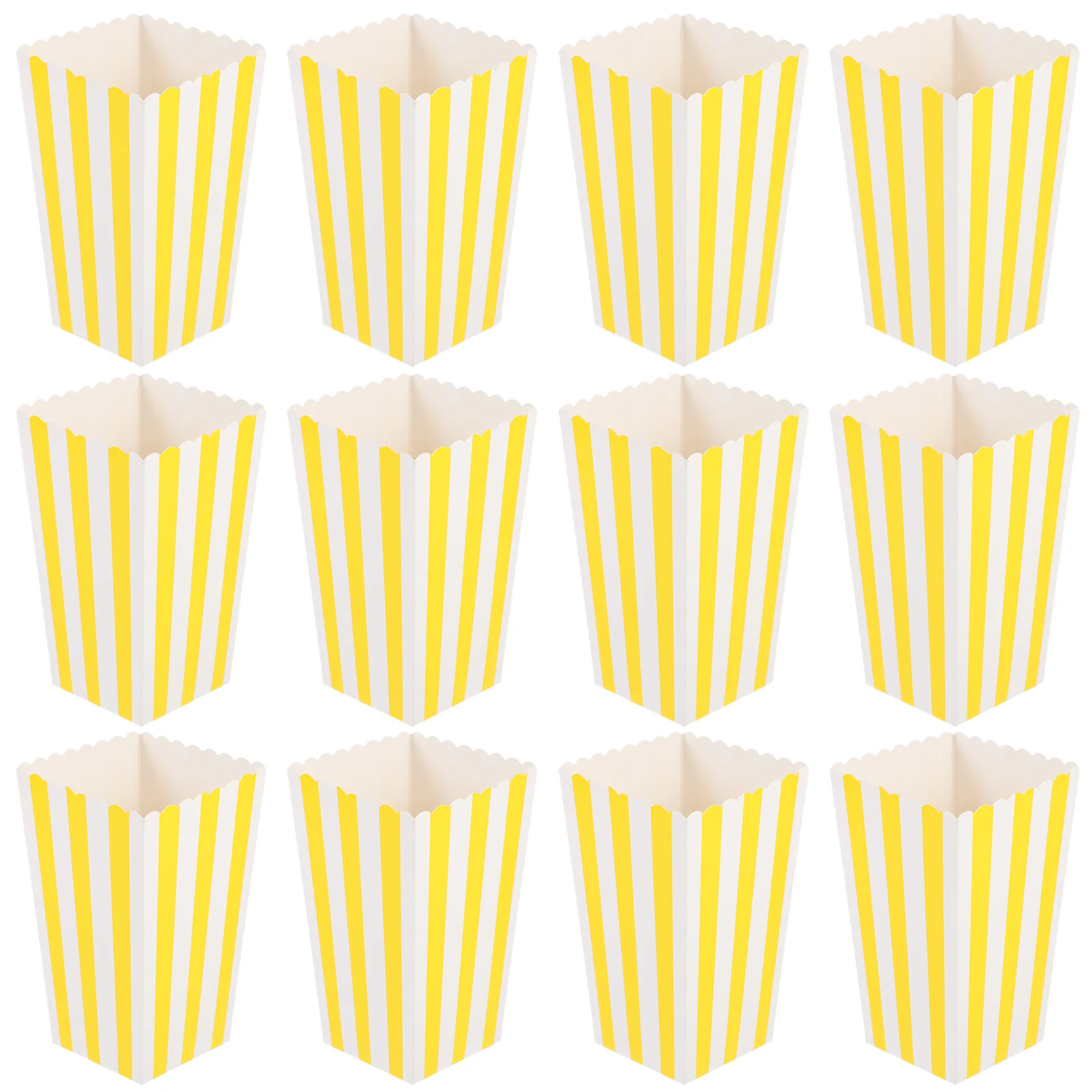 12 Pcs Popcorn Box Buckets Printing Containers Boxes for Party French Fries Serving Cases Paper Bags