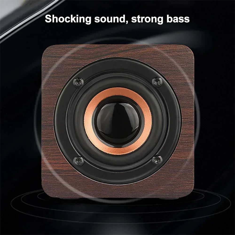 Speaker Bluetooth Wireless Subwoofer Stereo Powerful Bass Theater Sound Box HIFI Music Player For Phone Laptop PC Retro Wooden