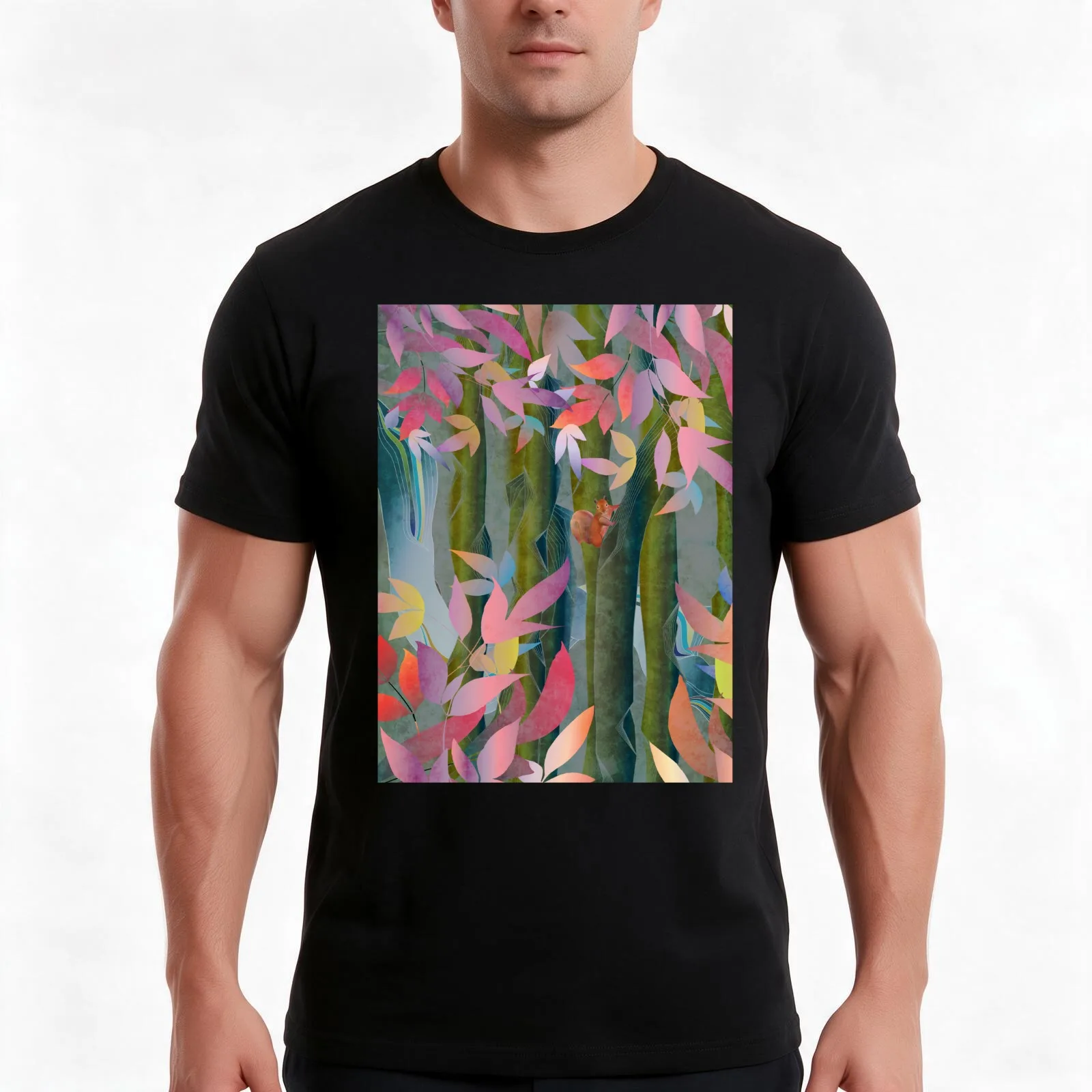 Autumn by a Waterfall T-Shirt Summer Casual Cotton Tee Oversized Streetwear Tops Vintage Graphic Print Unisex Men Women