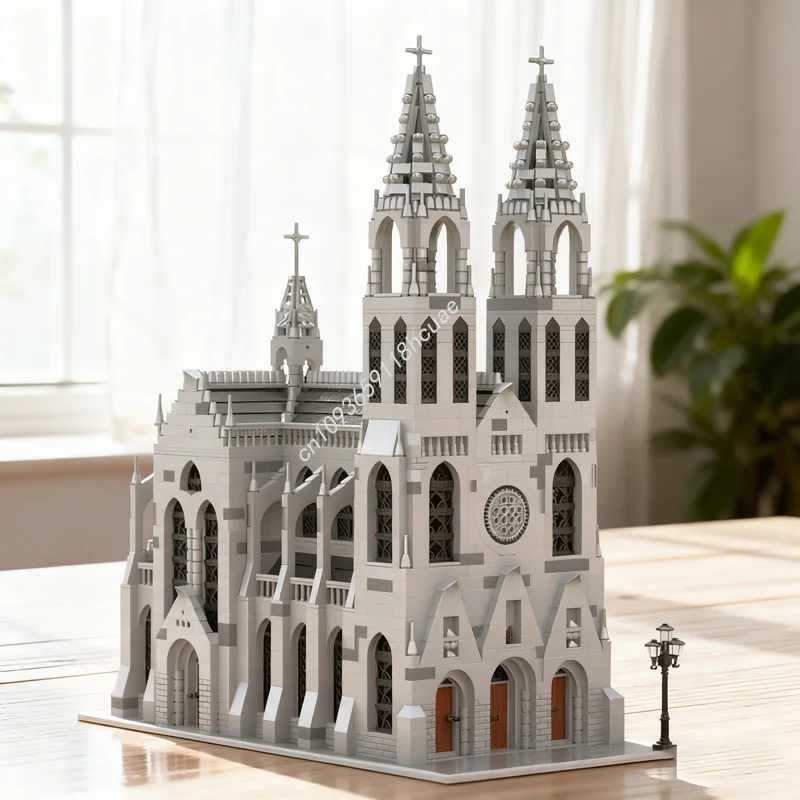 

3997 шт. MOC готический собор, модульная модель, строительные блоки, сборка рождественских подарков, творческие игрушки «сделай сам», кирпич, детский день рождения