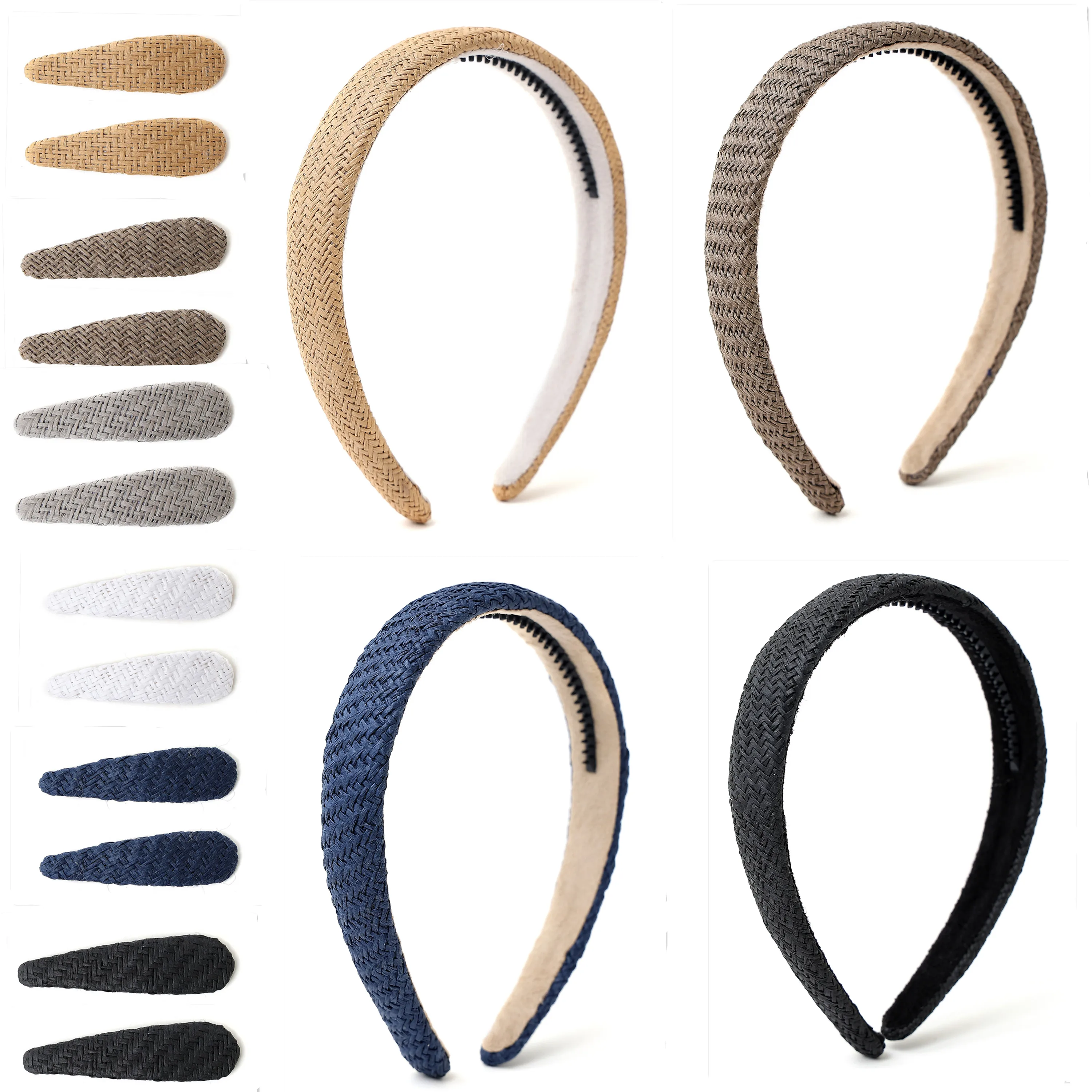 Fashion Straw Padded headband Snap clip For GIRLS Fashion hair accessories