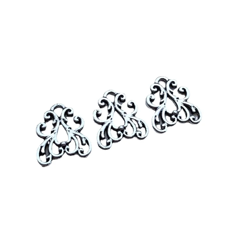 10pcs/lot 15*13MM Filigree Fittings Flower Charms Hair Jewelry Making Supplies Necklace Handmade Accessories Parts DIY