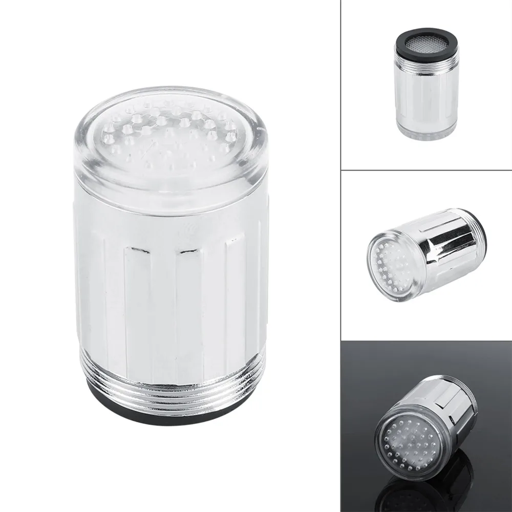 3 Color LED LED Water Faucet Temperature Sensitive Metal Temperature Sensor Faucet Thermal Detector Utility Sink Tap