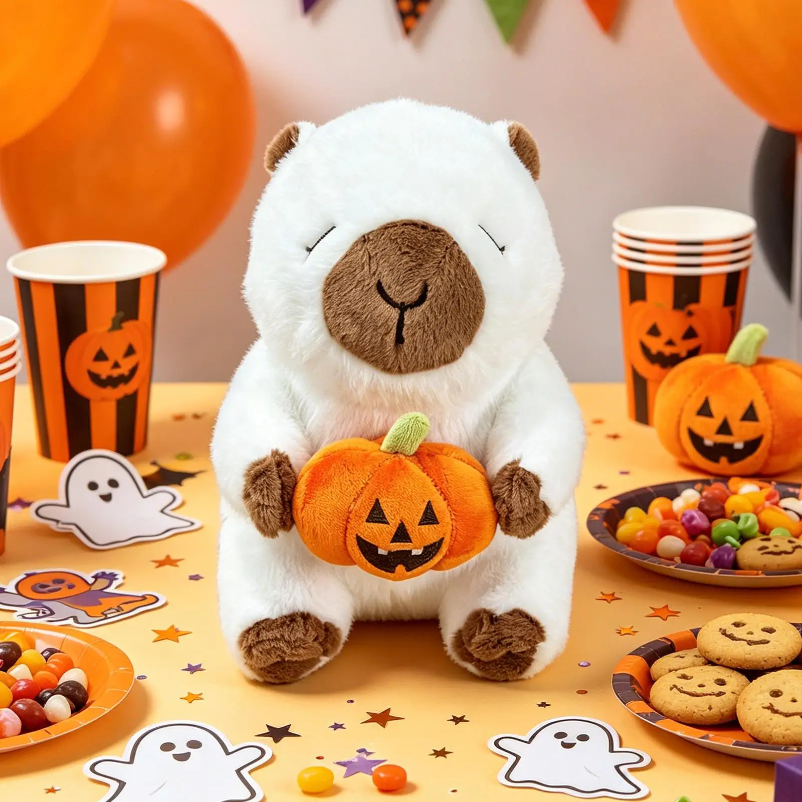 Halloween Plush Animal Cute Stuffed Holiday Capybara Toy Halloween Plush Animal Toy for Home Office Apartment School Dormitory
