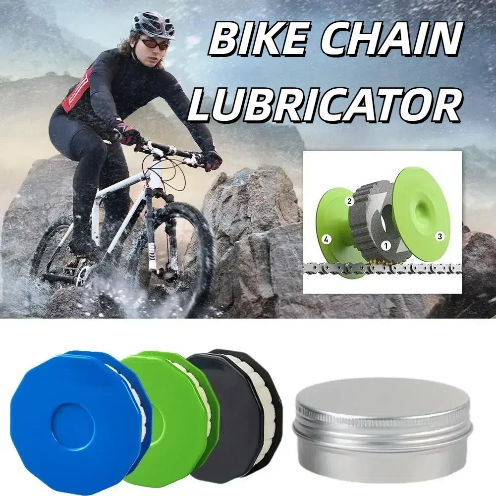 Bike Chain Lubricator Bicycle Chain Oiler Lubricating Disc Bicycle Maintenance Tool Cycling Gear Roller Lubricant Bike Accessory