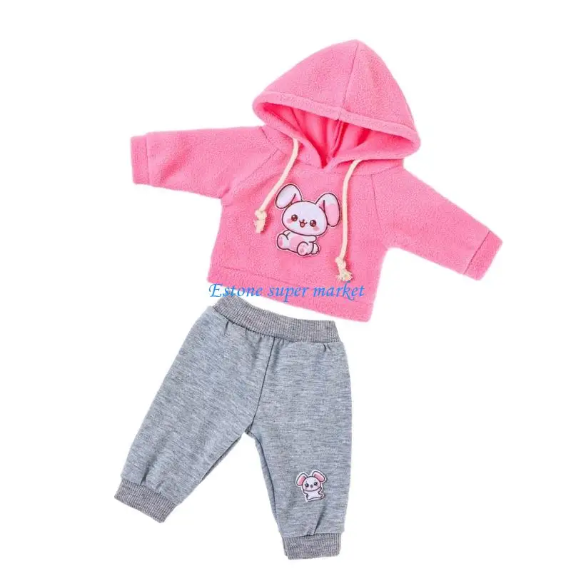 090B 43 poppenkleding sportkleding broekenset cartoon patroon reborns popaccessoires