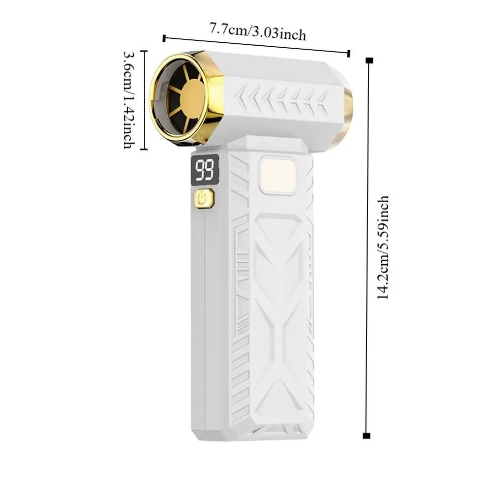 Kipas Turbo Jet Mini 100000RPM dengan Penyedot/Penghisap dan Lampu LED, Peniup Udara Kuat, Tampilan Digital Portabel, Pembersih Debu Vakum