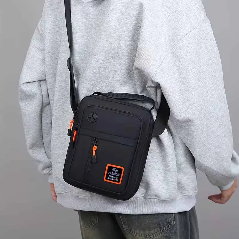 Breathable Male Casual Oxford Shoulder Bag Multi‑Compartment Crossbody Handbag Lightweight Portable for Commute Short Trip