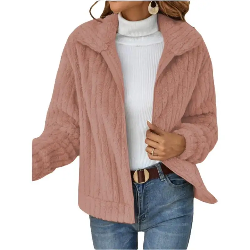 2024 Autumn and Winter New Plush Cardigan Lapel Short Jacket Traf 2024 Woman New in Outerwears Cozy Coats for Women Deals Trf