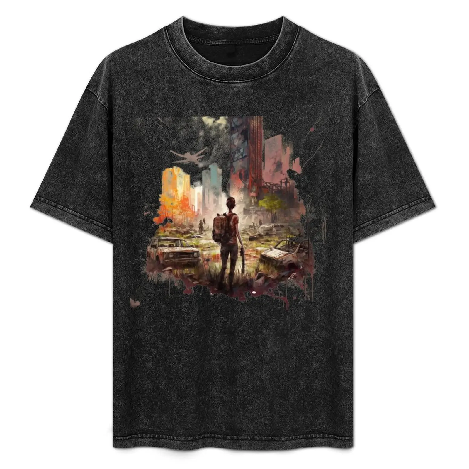 

Post Apocalyptic world - inspired by the last of us T-Shirt graphic shirts Short sleeve tee funny shirt cotton clothes for men