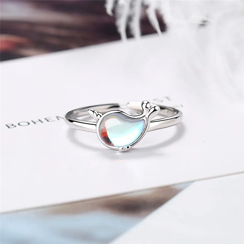 Fashion Personality Minimalist Whale Sweet Cute Adjustable Opening Rings for Women Wedding Ring 2023 New Custom Jewelry