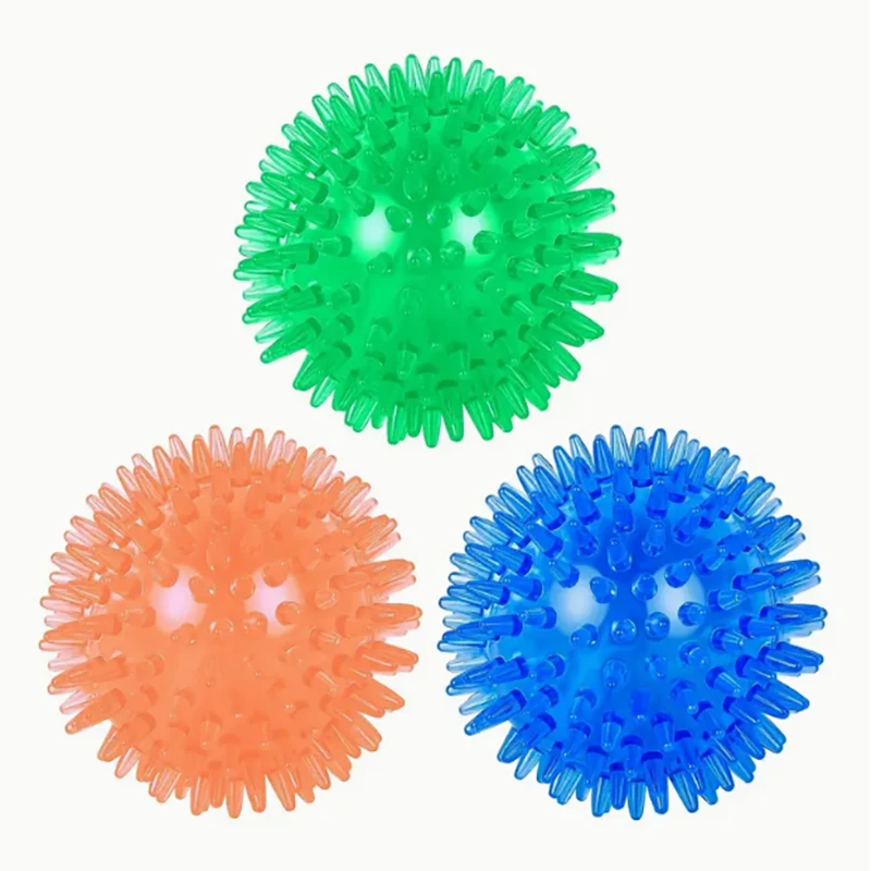 3 Pieces Durable Dog Toys: Squeaky Balls for Teeth Cleaning and Training - Safe and BPA Free for Small and Medium Dogs!