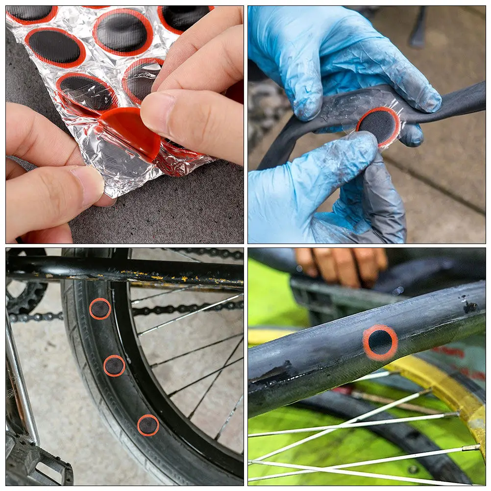 

2Pcs Bicycle Inner Tube Patch Kit Round Rubber Patches Portable Heavy Duty Repair Set for Mountain Bike Tire Fix