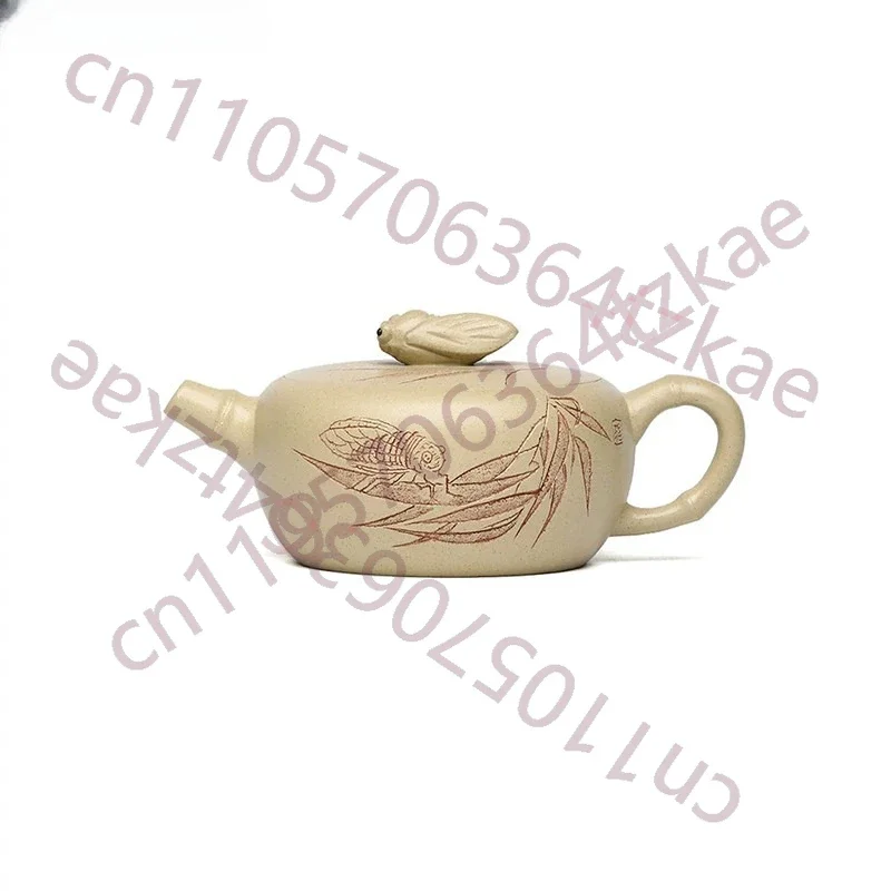 150ml Purple Clay Handcarved Teapot Cicada Chirping High-end Kung Fu Tea Set