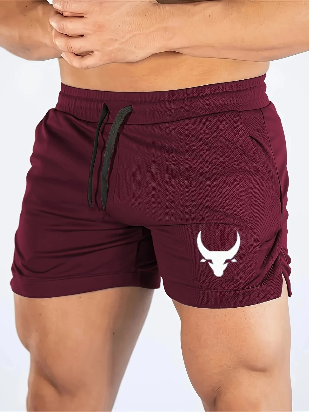 Basketbalshort voor heren met geometrisch patroon, middelgroot, licht elastisch, sneldrogend, ademend, sportshort, geschikt voor hardlopen