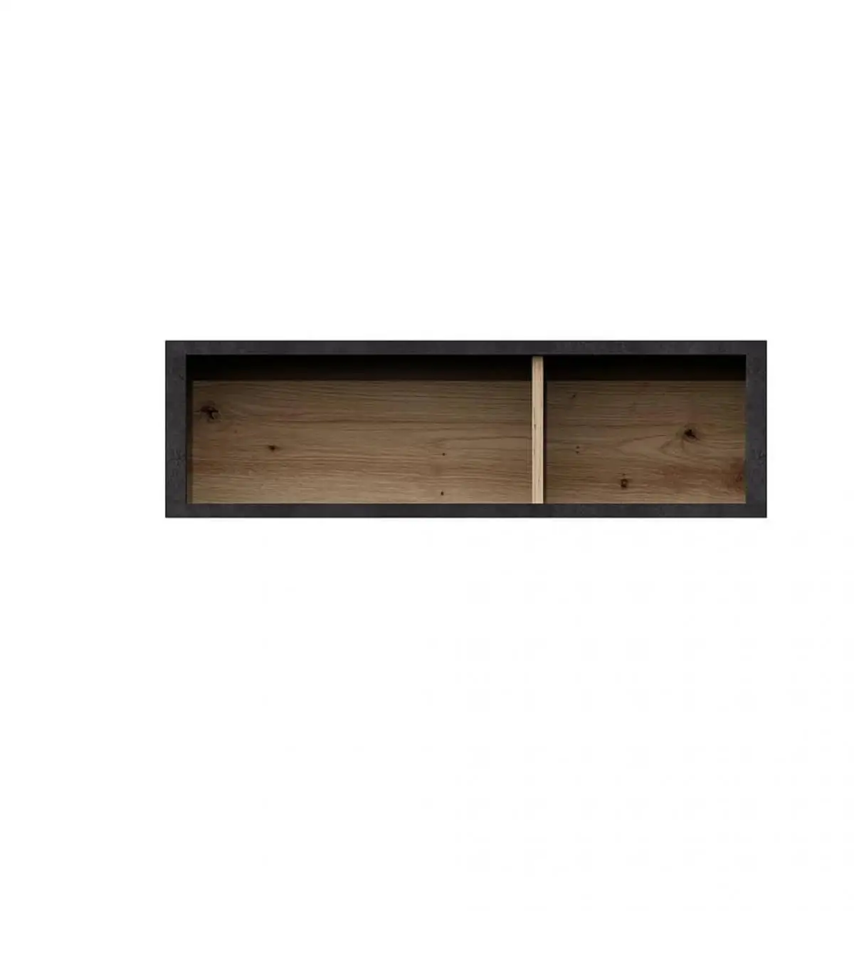 Shelves and shelving FMD wall shelf with 2 compartments dark craft Oak Steel