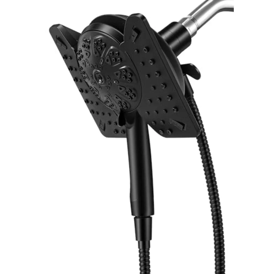 

Shower Head with Handheld High Pressure, Rain Shower Head with Fixed Showerhead and 9 Sprays Handheld Shower, Detachable 2-IN-1
