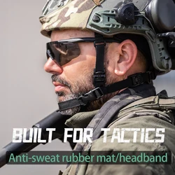 Windproof e Dustproof Tactical Goggles Set, Bulletproof Sunglasses, Motocicleta Montanhismo Óculos, CS Militar Tiro, 3 Lens