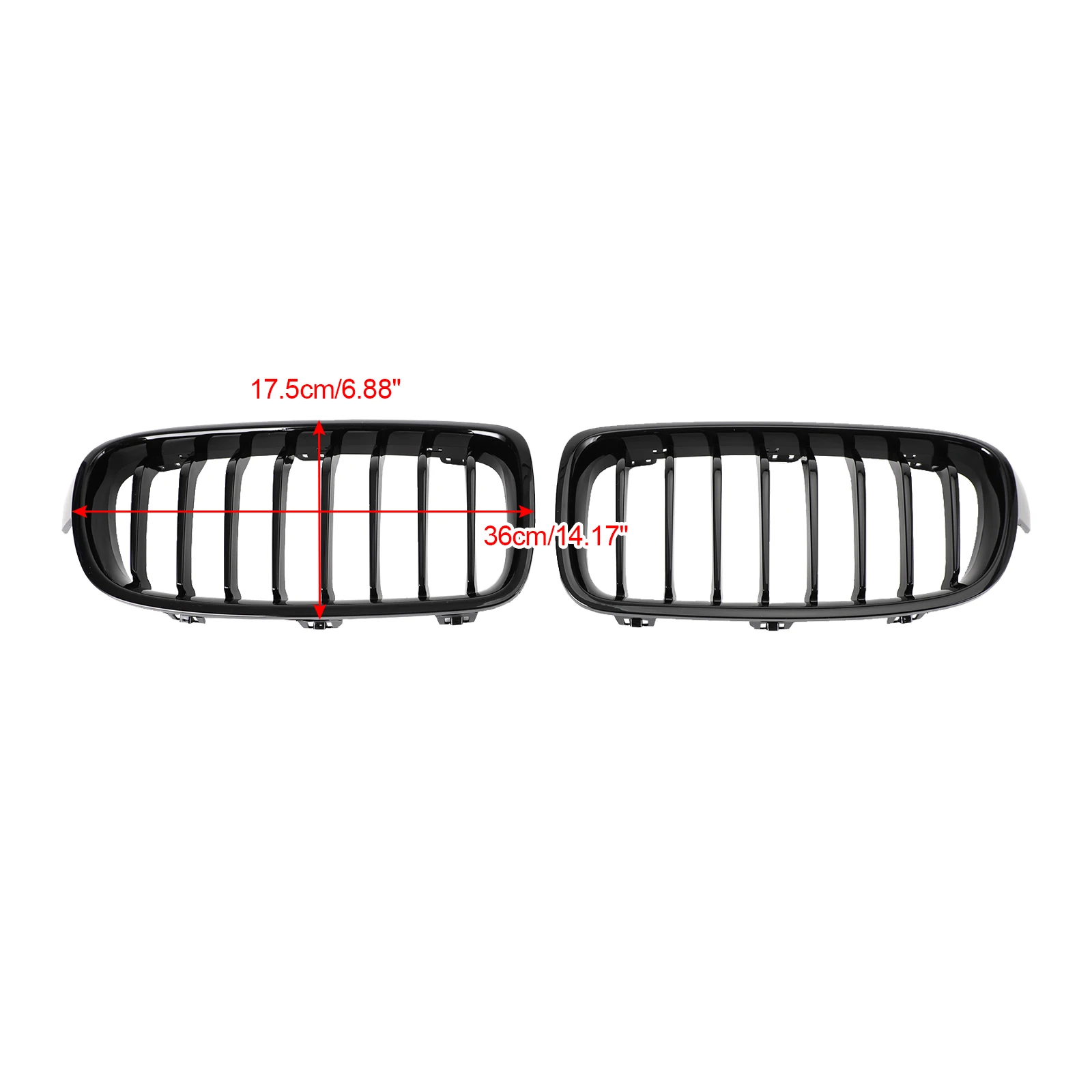 Gloss Black Front Kidney Grill Grille For BMW 3 Series F30 F31 F35 2012-2019 51137263481 51137263482