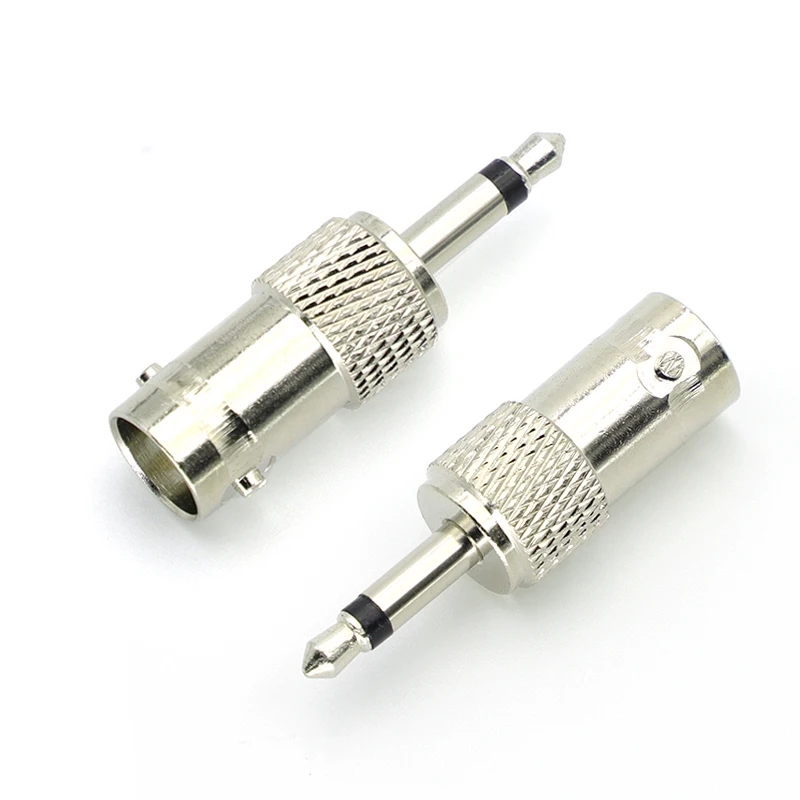 Conector bnc q9 de alta qualidade, soquete bnc fêmea para 3.5mm mono 1/8 "macho, conectores adaptadores coaxiais rf, 1-5 peças