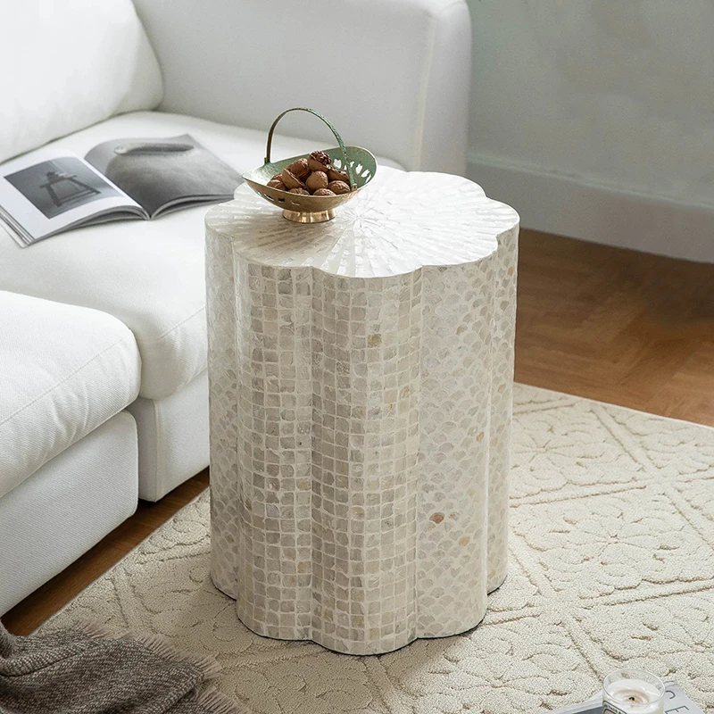 Creative Shell Tea Table,Flower Shaped Coffee Table,Living Room Sofa Side Table,Art Nightstand,Home Decor Storage Desk,Furniture