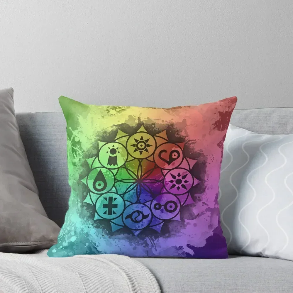 

Digimon Mandala Paint Throw Pillow Decorative pillowcase luxury decor Embroidered Cushion Cover anime girl pillow
