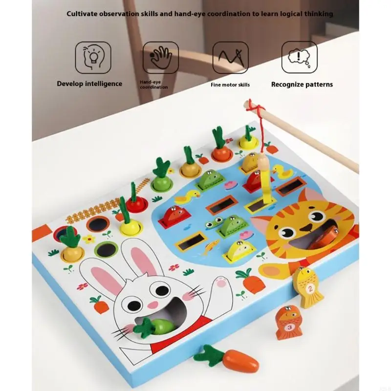 Brinquedo educacional para criança pesca e jogo tração cenoura