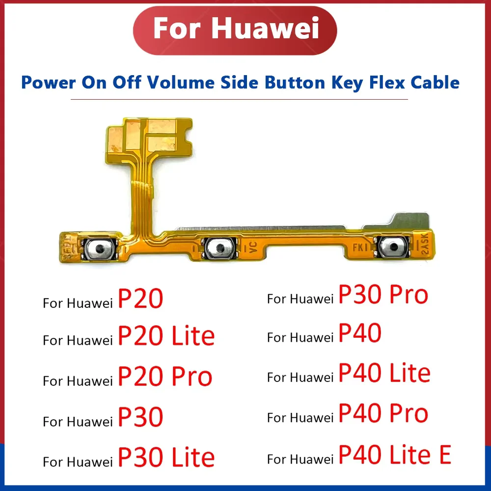 For Huawei P8 P9 P10 P20 P30 P40 Lite E 5G Pro Plus 2016 New Power On Off Volume Side Button Key Flex Cable