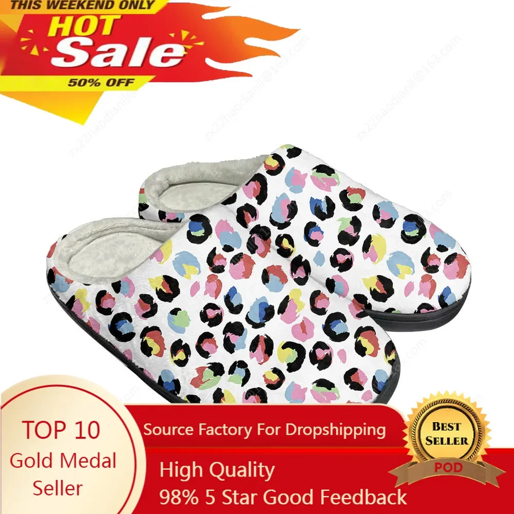 Leopard Print Home Cotton Custom Slippers High Quality Mens Womens Teenager Plush Fashion Casual Keep Warm Shoes Thermal Slipper