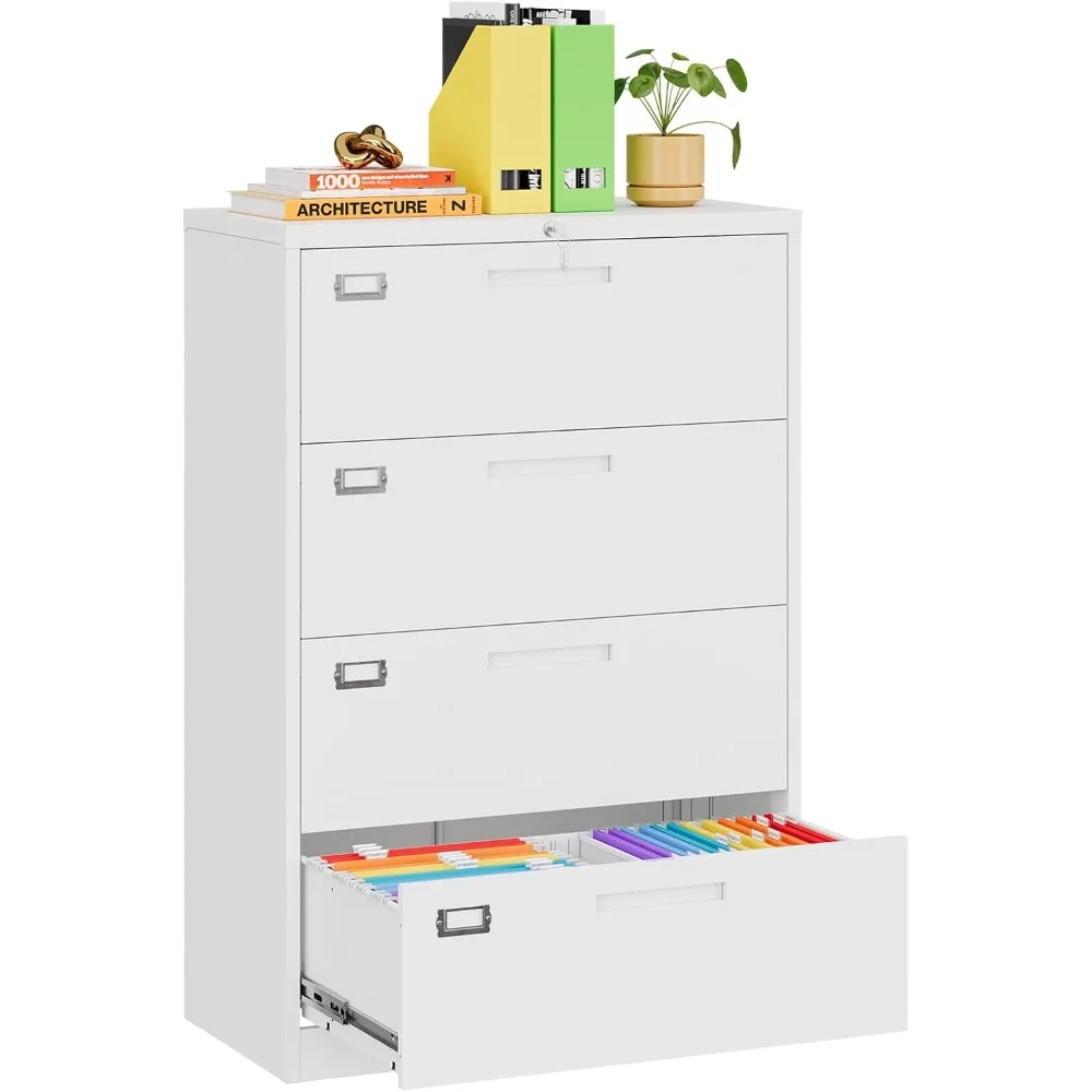 

Боковой шкаф для документов с 4 ящиками и замком, черный офисный шкаф для документов с замком, металлический горизонтальный шкаф для хранения с большим драпировкой