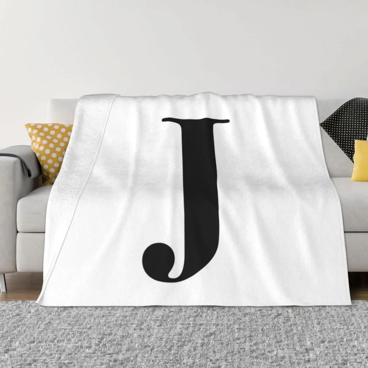 Letter J Monogram Initial Home Blanket Couple Blankets Winter Warm Blanket Throw Blanket