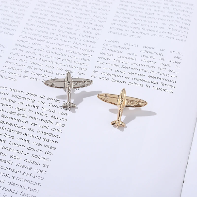 Cartoon Aircraft Gold Silver Enamel Pins Brooch Clothing Lapel Badges Metal Deco Jewelry Gifts Custom Wholesale