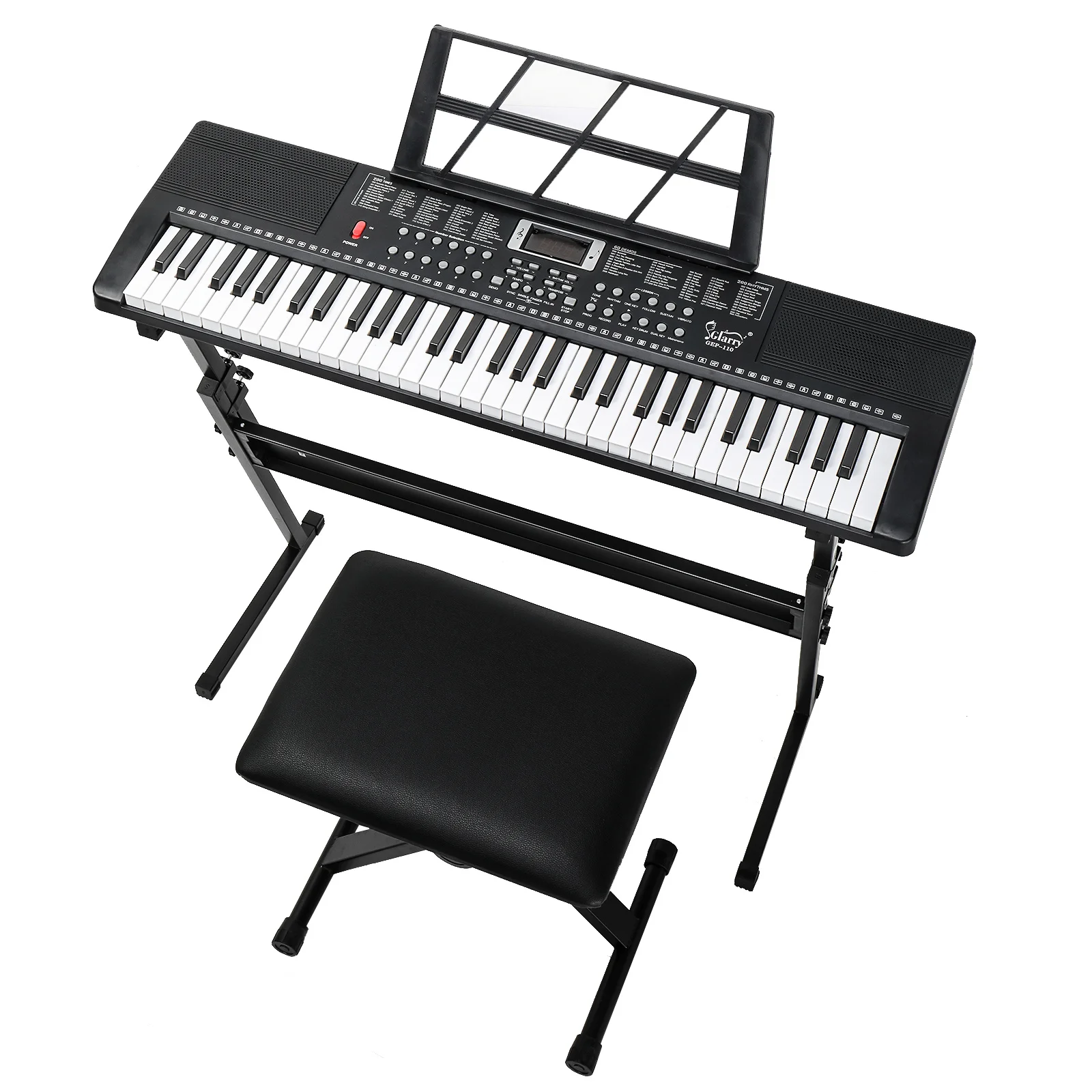 61-Key Keyboard Starter Kit -with Piano Stand, Bench,Built-In Speakers- 3 Teaching Modes for Beginners,Best Gift for Music Lover