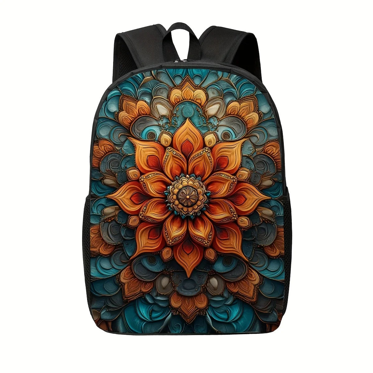 

1 Large Capacity Bohemian Mandala Printed Backpack | Unisex - Stylish Ergonomic Strap, Spacious Travel Bag, Mandala Floral