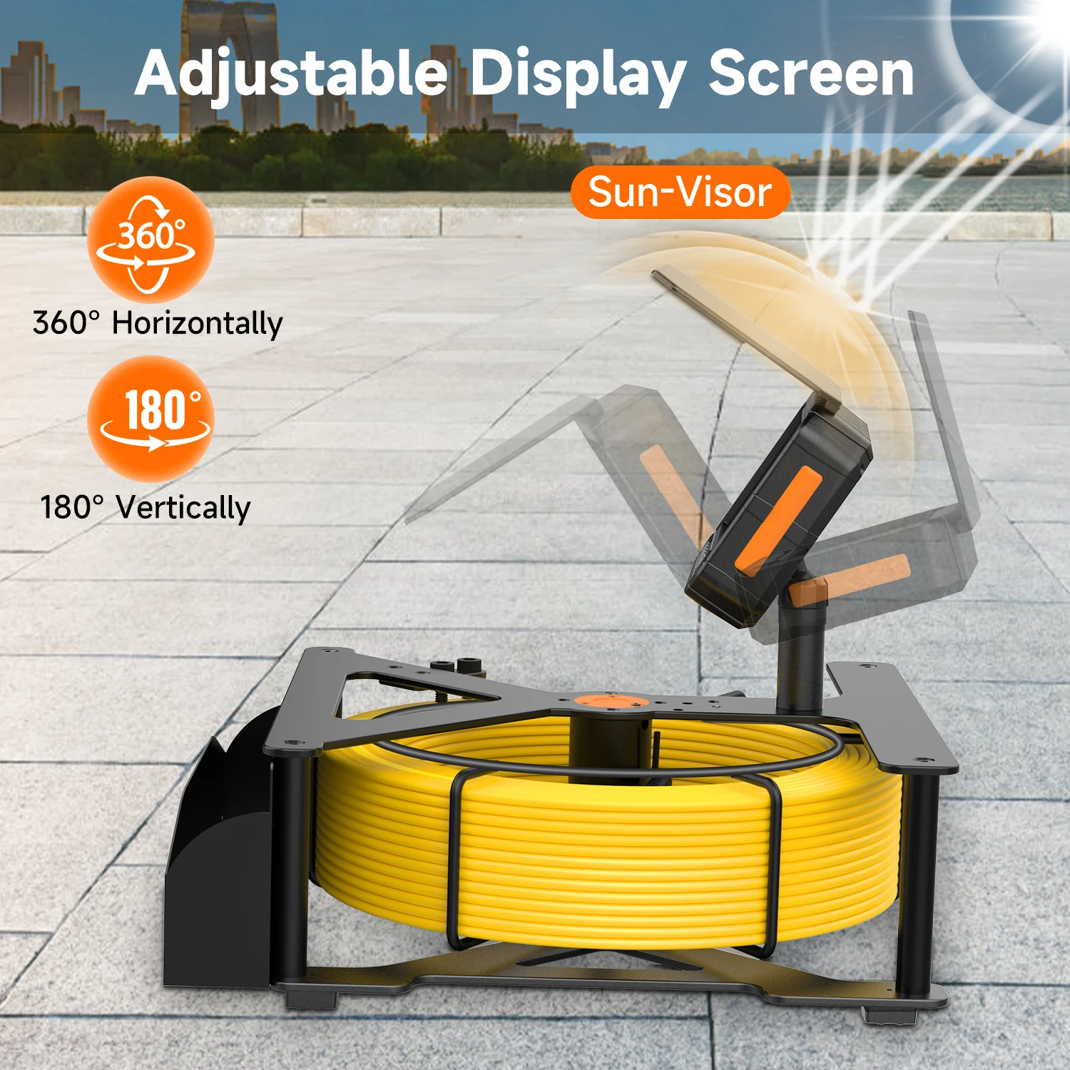 SYANSPAN Pipeline Inspection Camera 5-inch High-Definition 32GB DVR Pipeline Endoscope 10200mAh Battery 23mm Diameter Camera