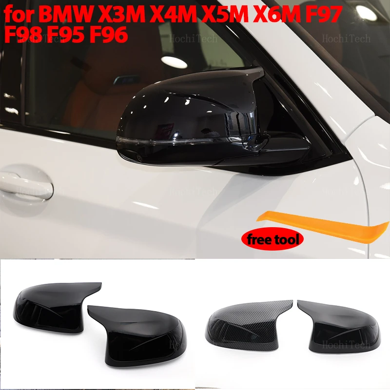 

Carbon Fiber Black Side Wing Rearview Mirror Cover Cap For BMW X3M F97 X4M F98 2019-2023 X5M F95 X6M F96 2020-2023