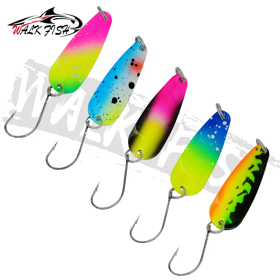 WALK FISH Cuchara Metal Jig cobre con anzuelo para trucha y lucioperca - imagen 3