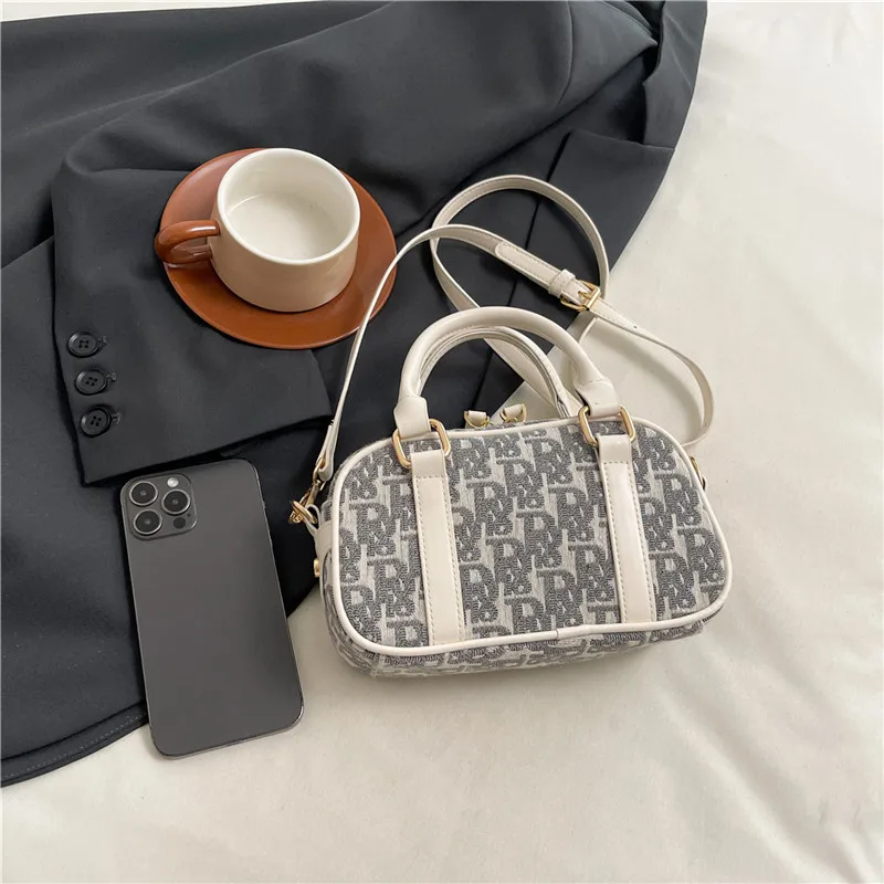 حقيبة يد كروس جديدة، حقيبة قماش نسائية بسيطة وعصرية، للاستخدام اليومي، حقيبة صغيرة على طراز بوسطن