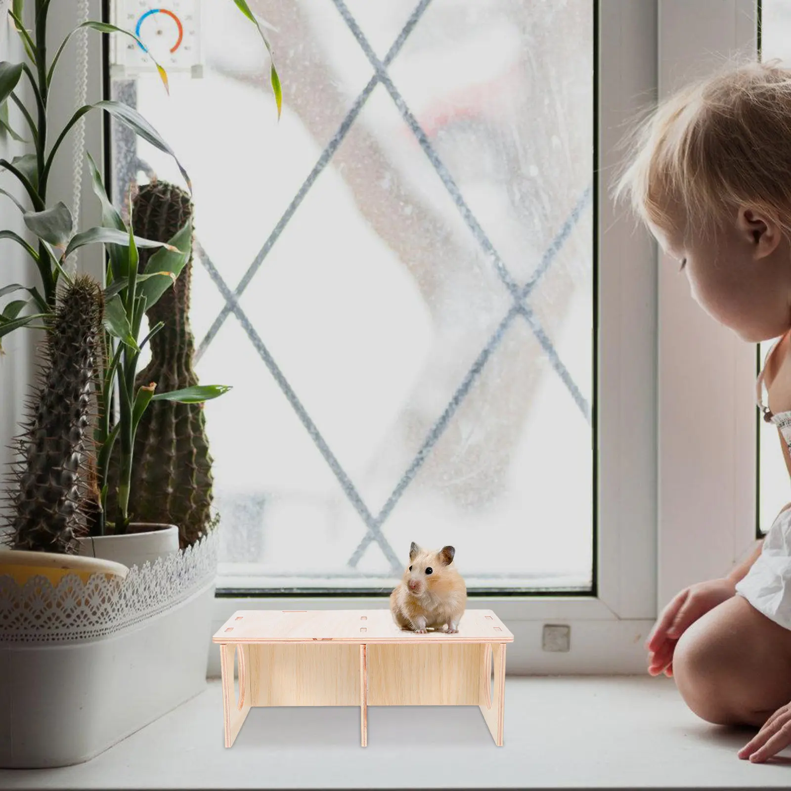 Multi Chamber Pet Wooden Hideout DIY Assembly Small Animal Maze Shelter Hamster Hideout Puzzle Small Pet Nest