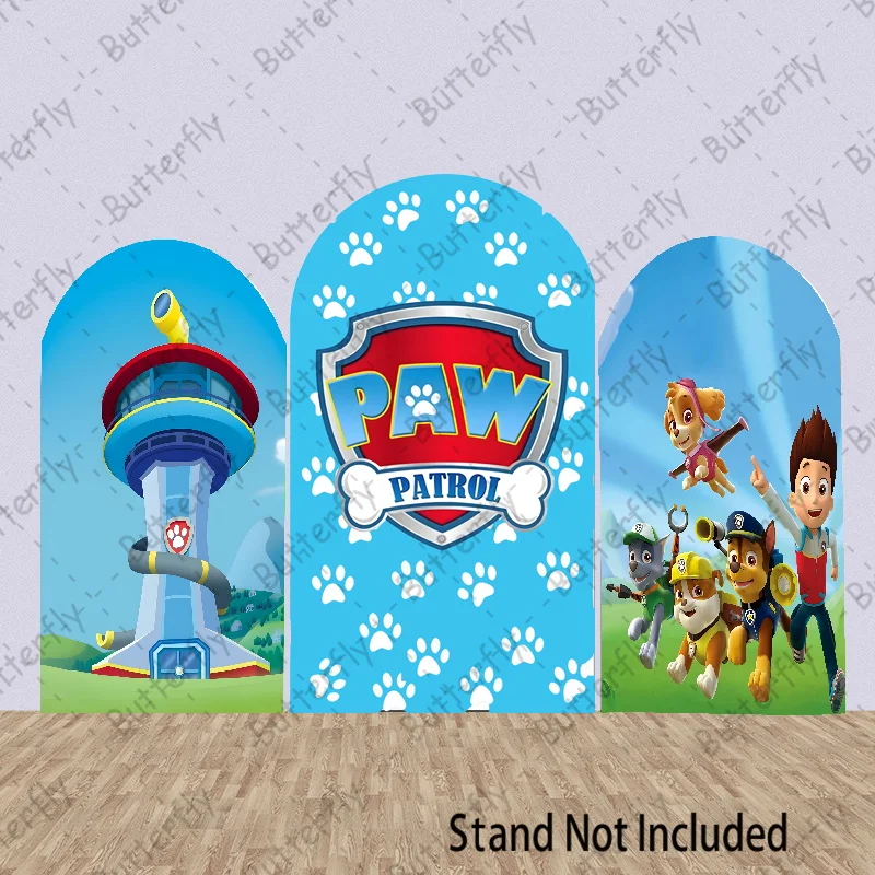 Arch Round Rescue Paw Patrol Dog Marshall Chase Boy Birthday Party Backdrop Cover Baby Shower Background Photography Photo Zuma