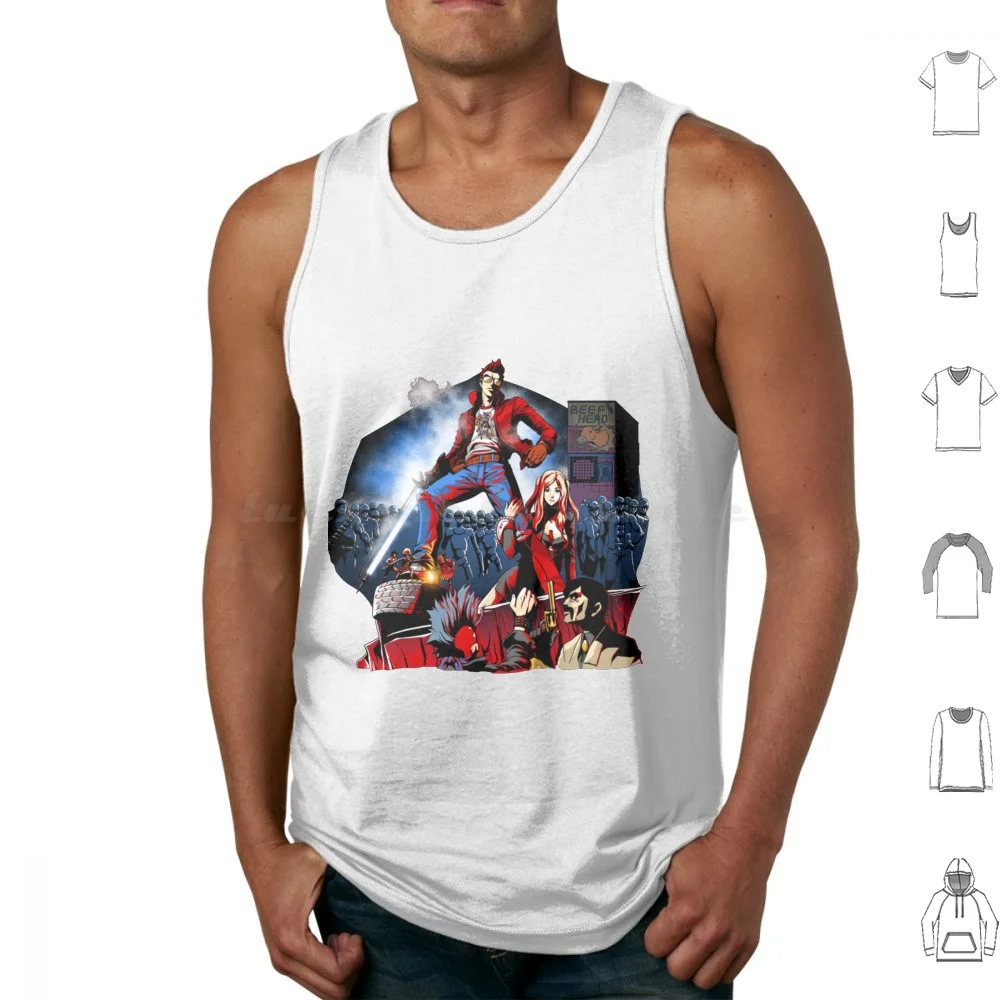 No More Heroes Tank Tops Print Cotton No More Heroes Suda51 Nmh Heroes More Gaming No Travis Travis Touchdown